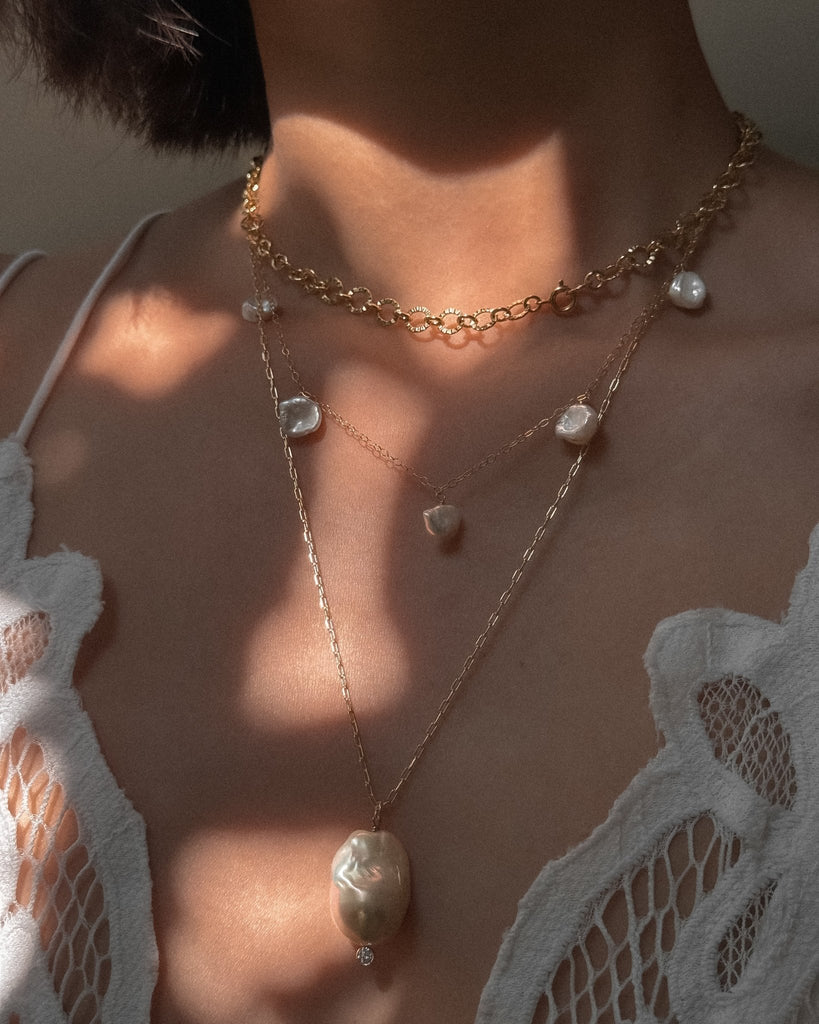 Positano Pearl Necklace / Gold-Filled - Midori Jewelry Co.
