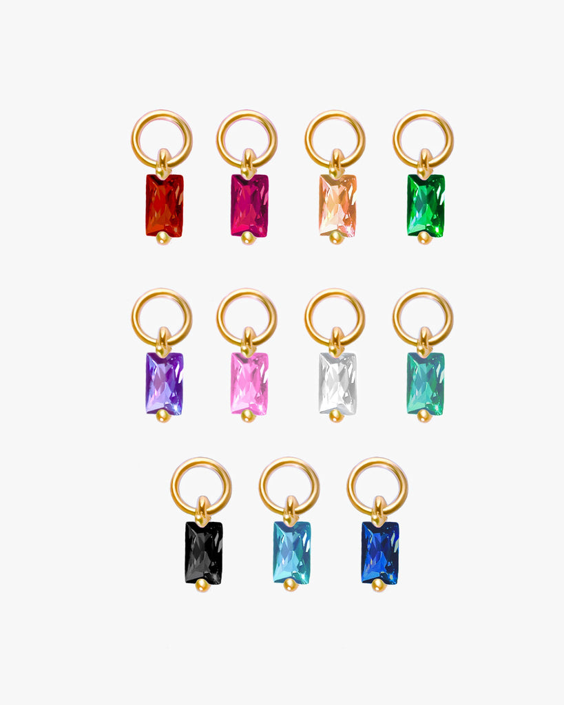 Rectangle CZ Charm / Gold-Filled - Midori Jewelry Co.