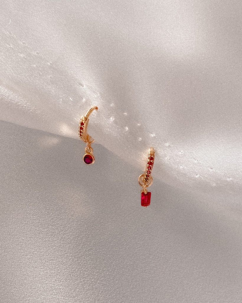 Hoop Earrings Ruby Pavé Hoops / Gold-Filled Midori Jewelry Co.