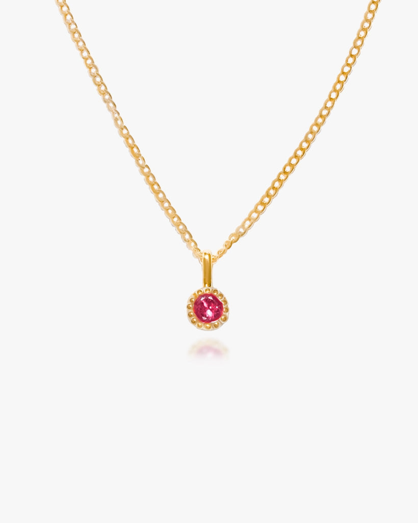 Ruby Solitaire Necklace / Gold-Filled - Midori Jewelry Co.