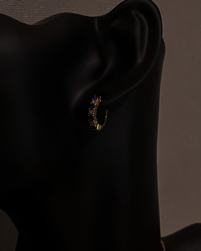 Sapphire Huggie Hoops / Gold-Filled - Midori Jewelry Co.