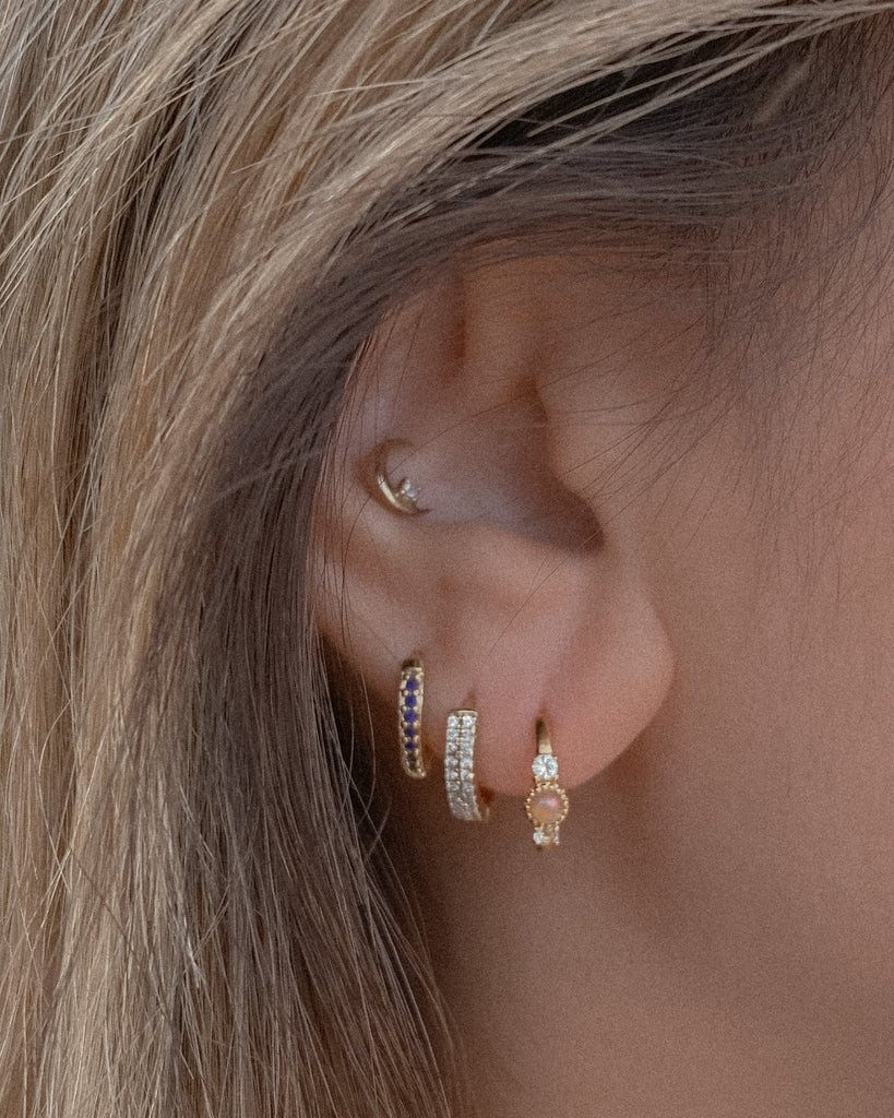 Hoop Earrings Sapphire Pavé Hoops / Gold-Filled Midori Jewelry Co.