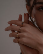 Statement Rings Saturn Ribbed Ring / 9K Solid Gold Midori Jewelry Co.