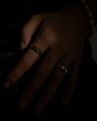 Statement Rings Saturn Ribbed Ring / 9K Solid Gold Midori Jewelry Co.