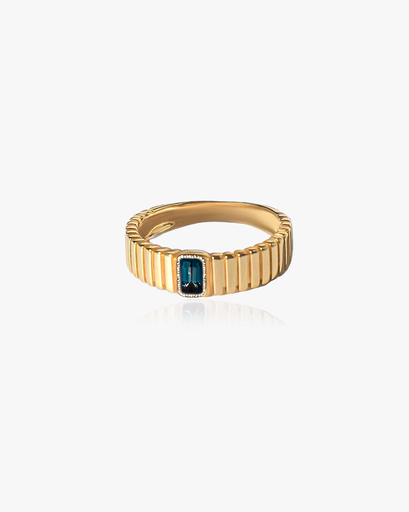 Saturn Ribbed Ring / Gold Vermeil (Ready to Ship) - Midori Jewelry Co.