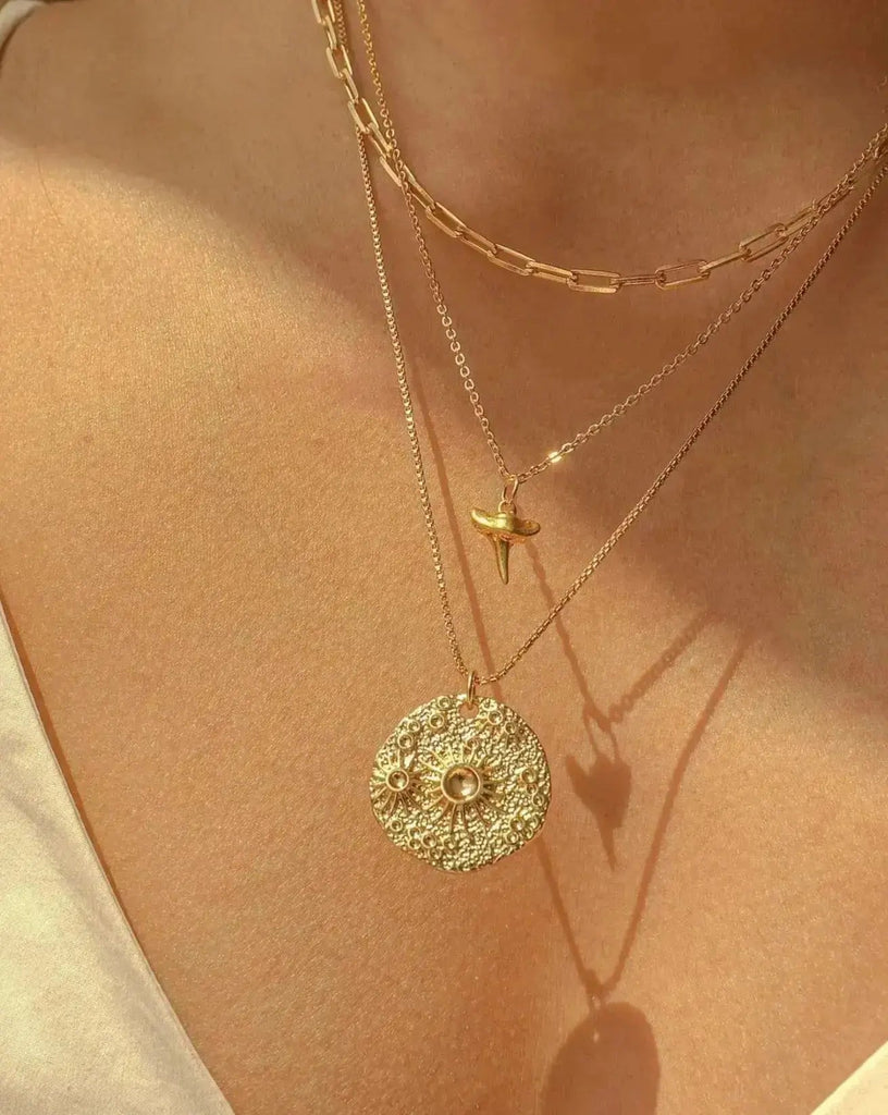 Medallion Necklaces Seabed Pendant Necklace / Gold-Filled Midori Jewelry Co.