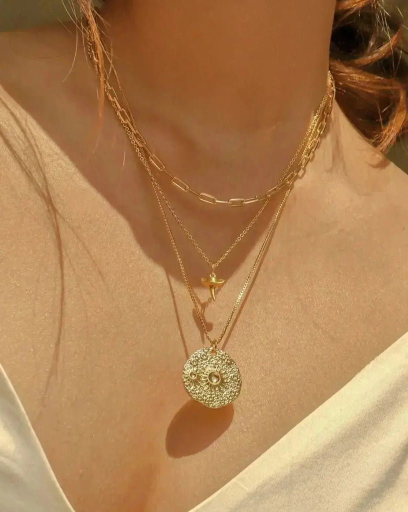 Medallion Necklaces Seabed Pendant Necklace / Gold-Filled Midori Jewelry Co.