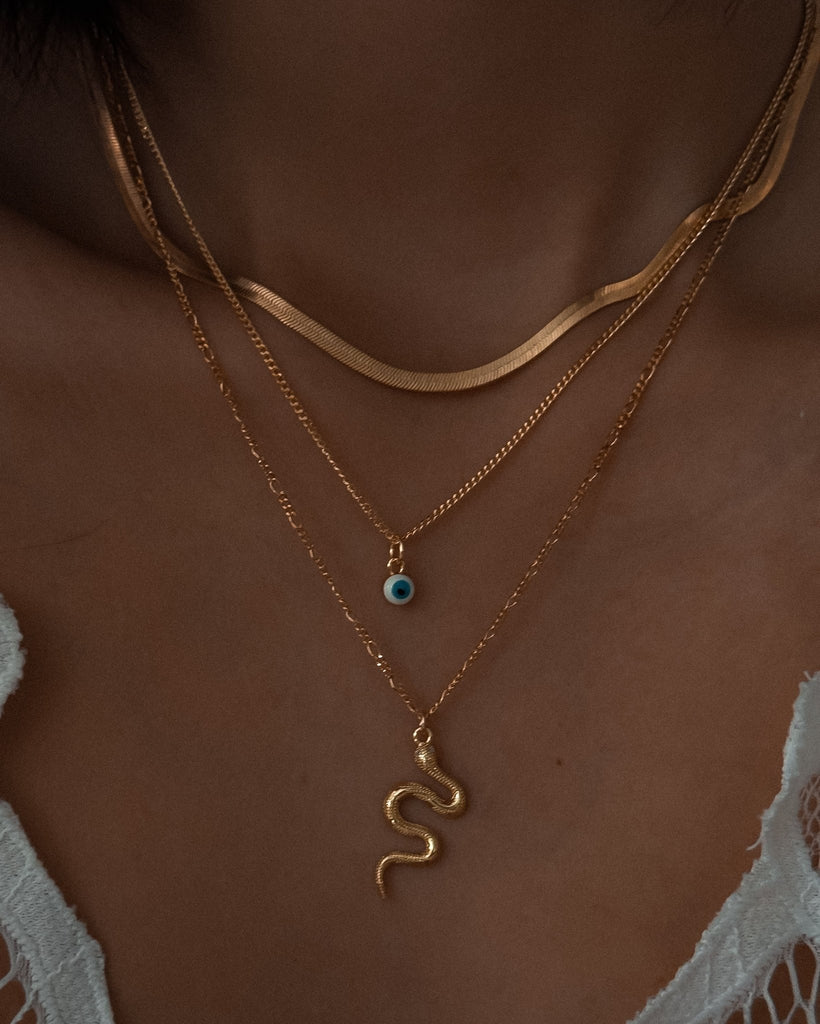 Serpent Pendant Necklace / Gold-Filled - Midori Jewelry Co.