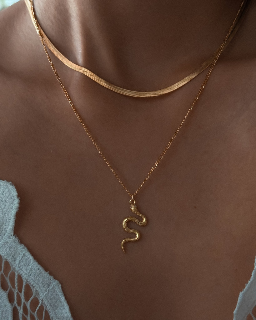 Serpent Pendant Necklace / Gold-Filled - Midori Jewelry Co.