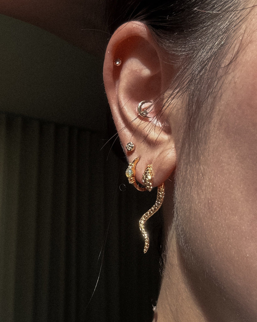 Serpent Stud Earrings / Gold-Filled - Midori Jewelry Co.
