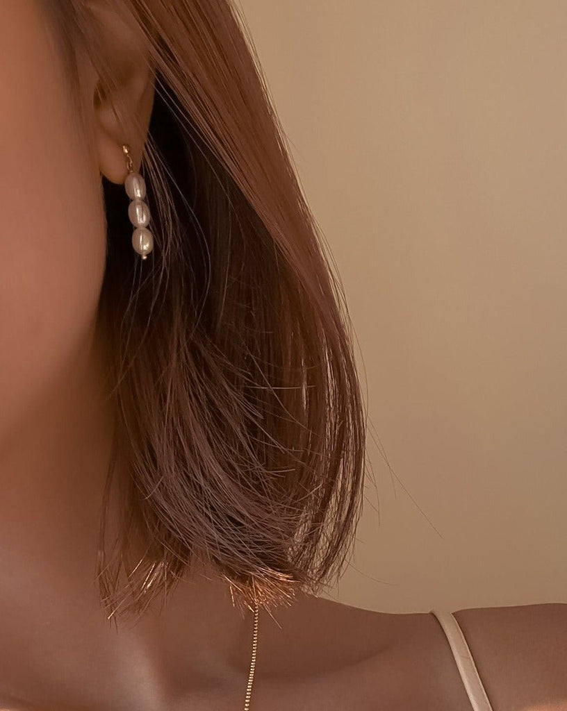Seychelles Pearl Earrings / Gold-Filled - Midori Jewelry Co.