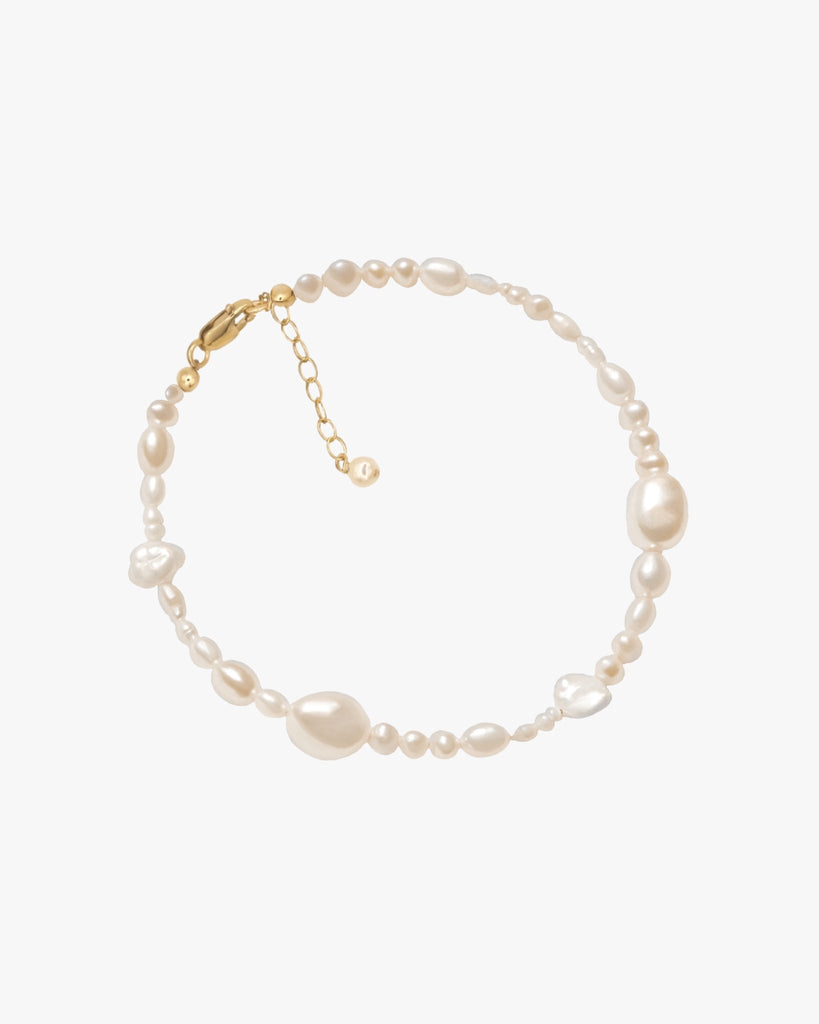 Sloane Organic Pearl Anklet / Gold-Filled - Midori Jewelry Co.