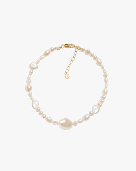 Chebet Gold Tiny Pearl Bracelet,18K Gold Plated Oval India | Ubuy