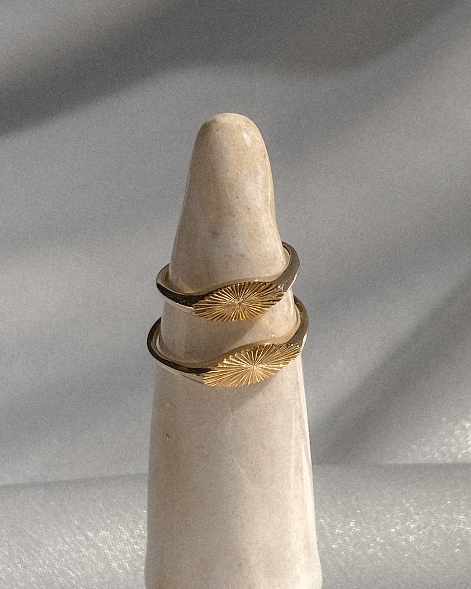 Gold Vermeil Sunburst Signet Ring | Midori Jewelry
