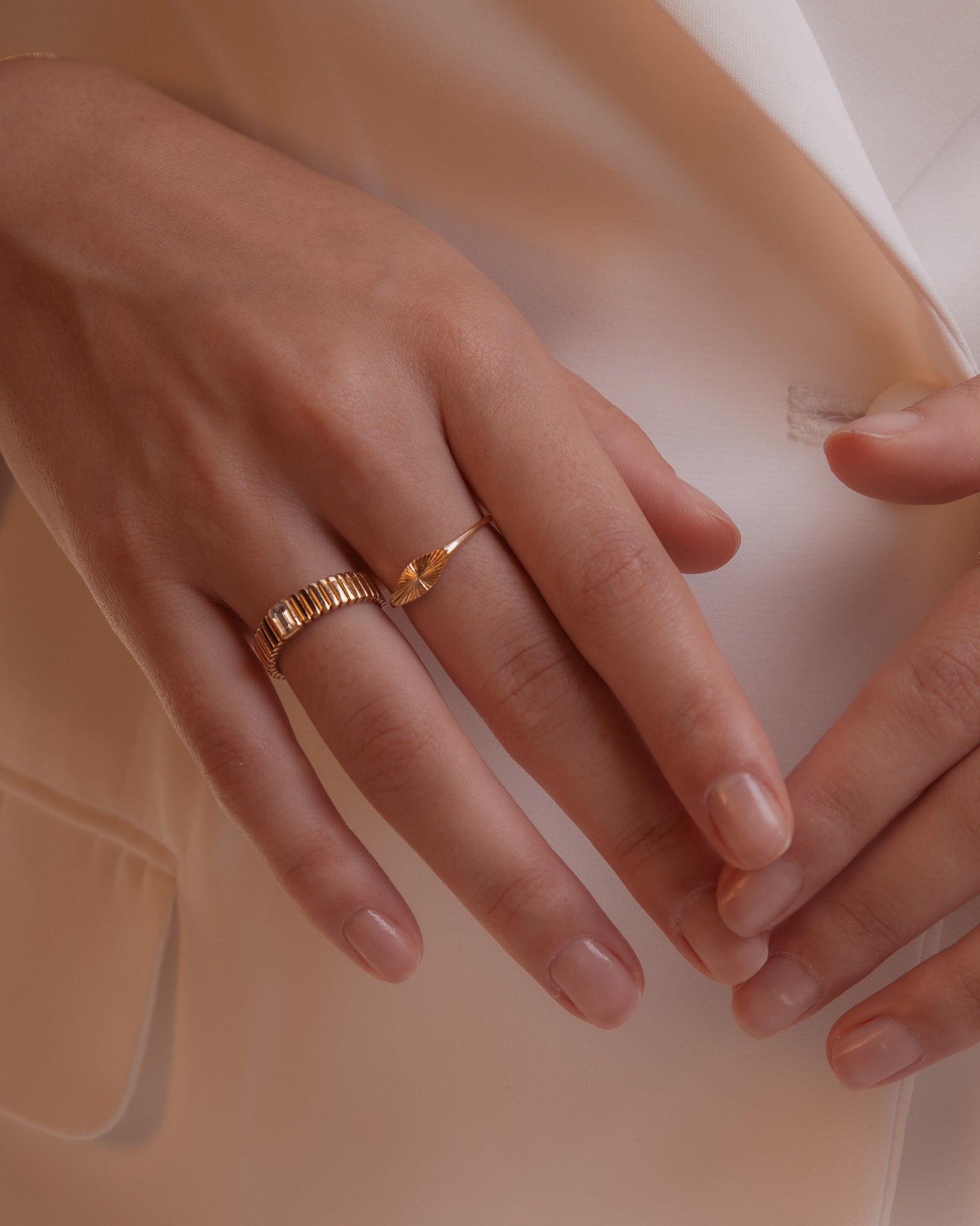Gold Vermeil Sunburst Signet Ring | Midori Jewelry
