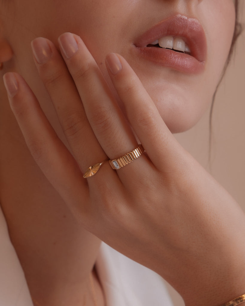 Signet Rings Sunburst Signet Ring / Gold Vermeil Midori Jewelry Co.
