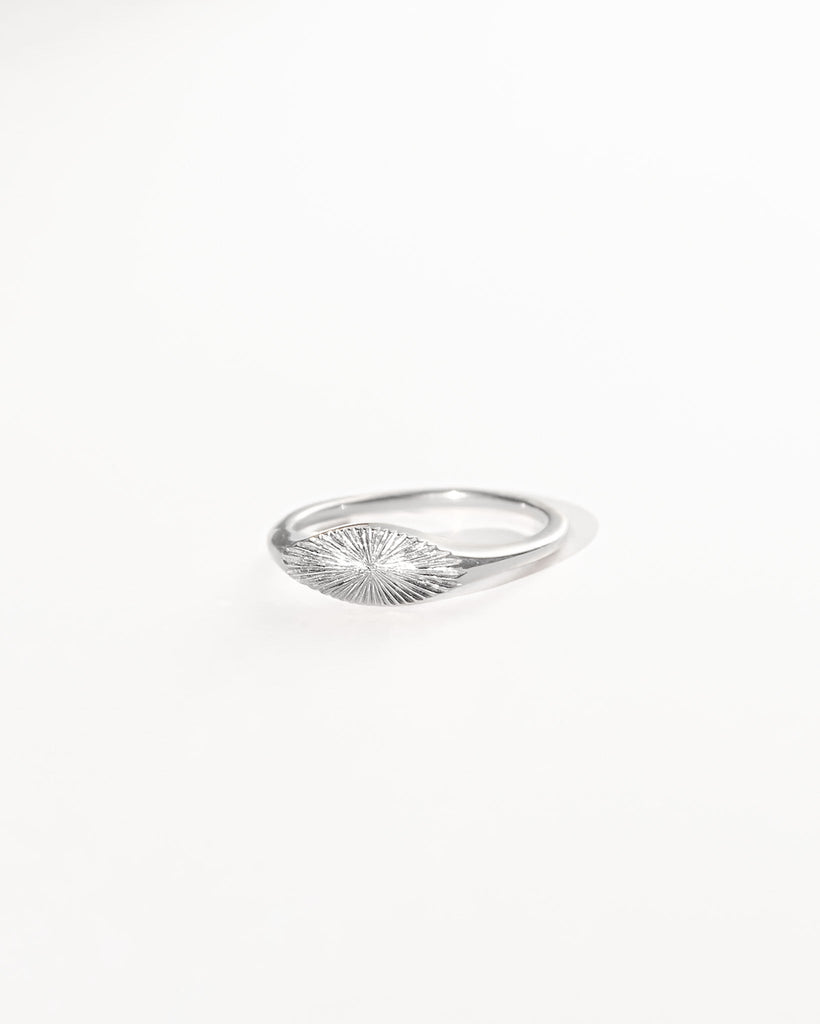 Signet Rings Sunburst Signet Ring / Sterling Silver Midori Jewelry Co.