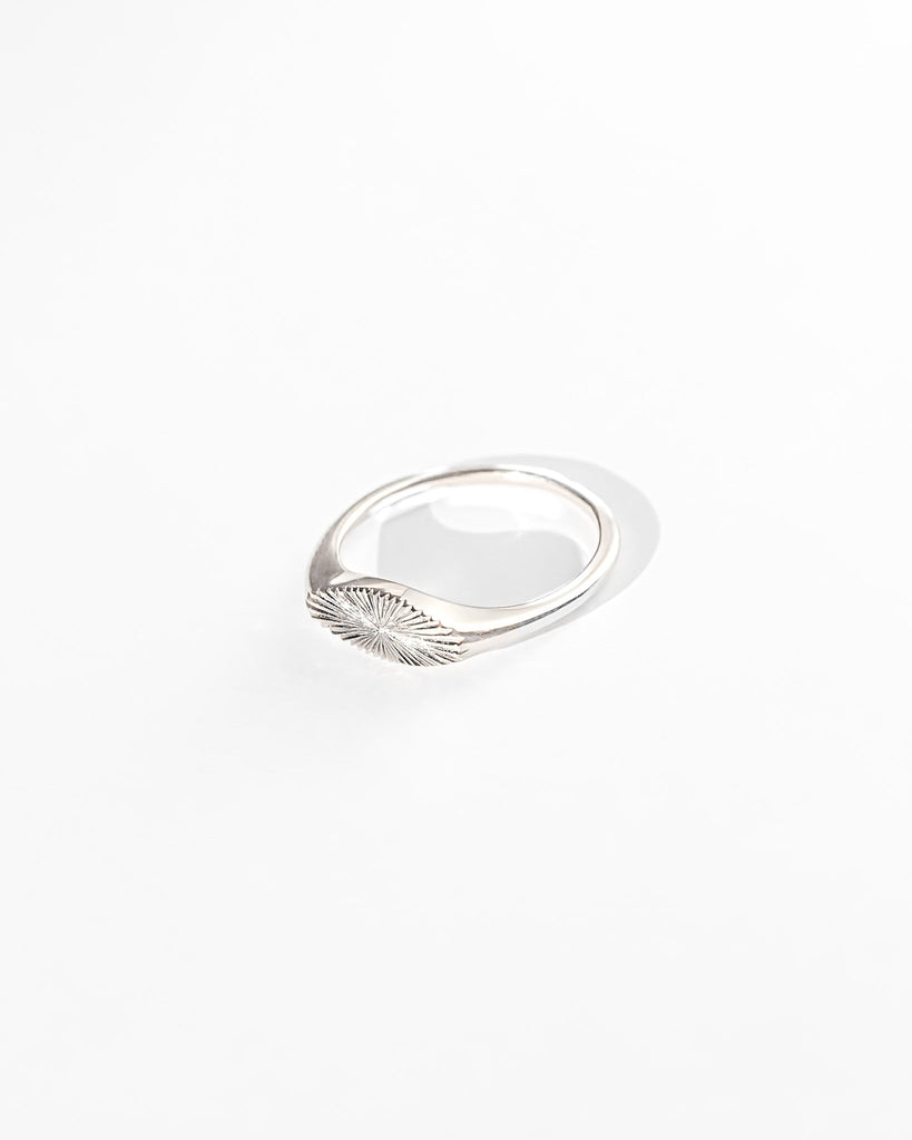 Signet Rings Sunburst Signet Ring / Sterling Silver Midori Jewelry Co.