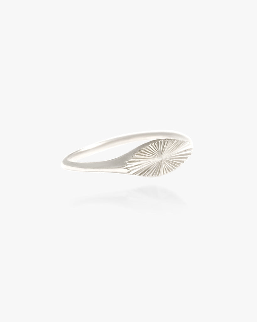 Sunburst Signet Ring / Sterling Silver - Midori Jewelry Co.