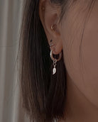 Tiny Leaf Charm / Sterling Silver - Midori Jewelry Co.