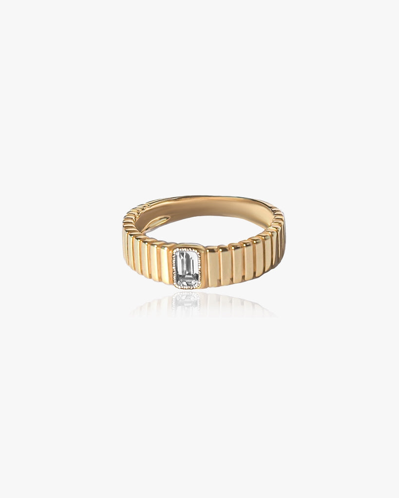 Venus Ribbed Ring / 9K Solid Gold - Midori Jewelry Co.