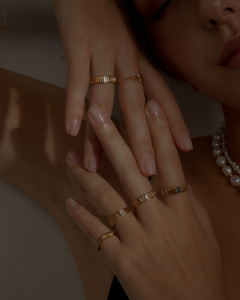 Statement Rings Venus Ribbed Ring / Gold Vermeil Midori Jewelry Co.