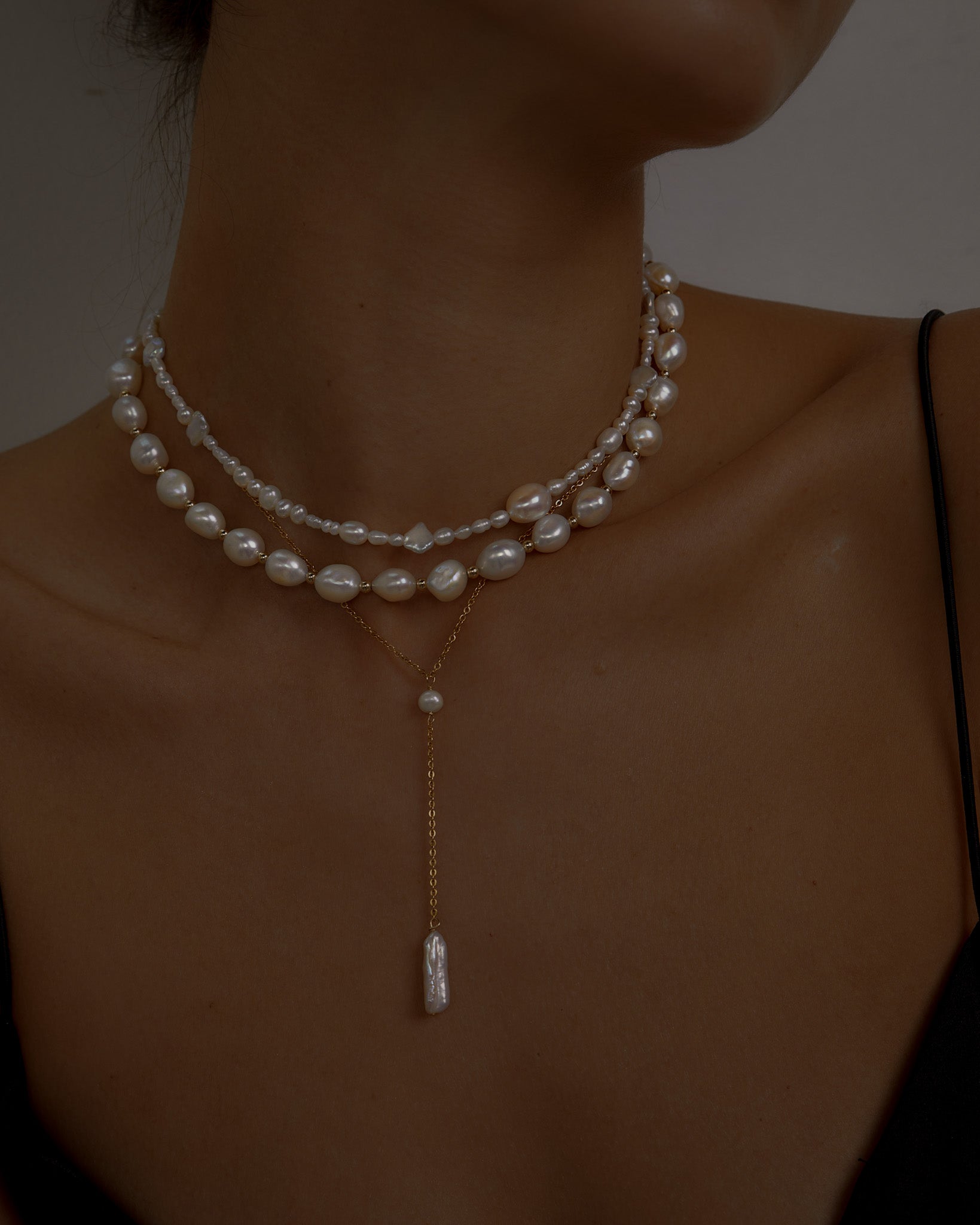 Choker Necklaces Viviana Pearl Necklace / Gold-Filled Midori Jewelry Co.