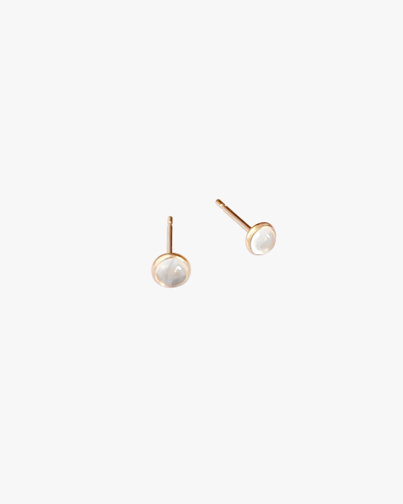 White Onyx Stud Earrings (Single) / Gold-Filled - Midori Jewelry Co.